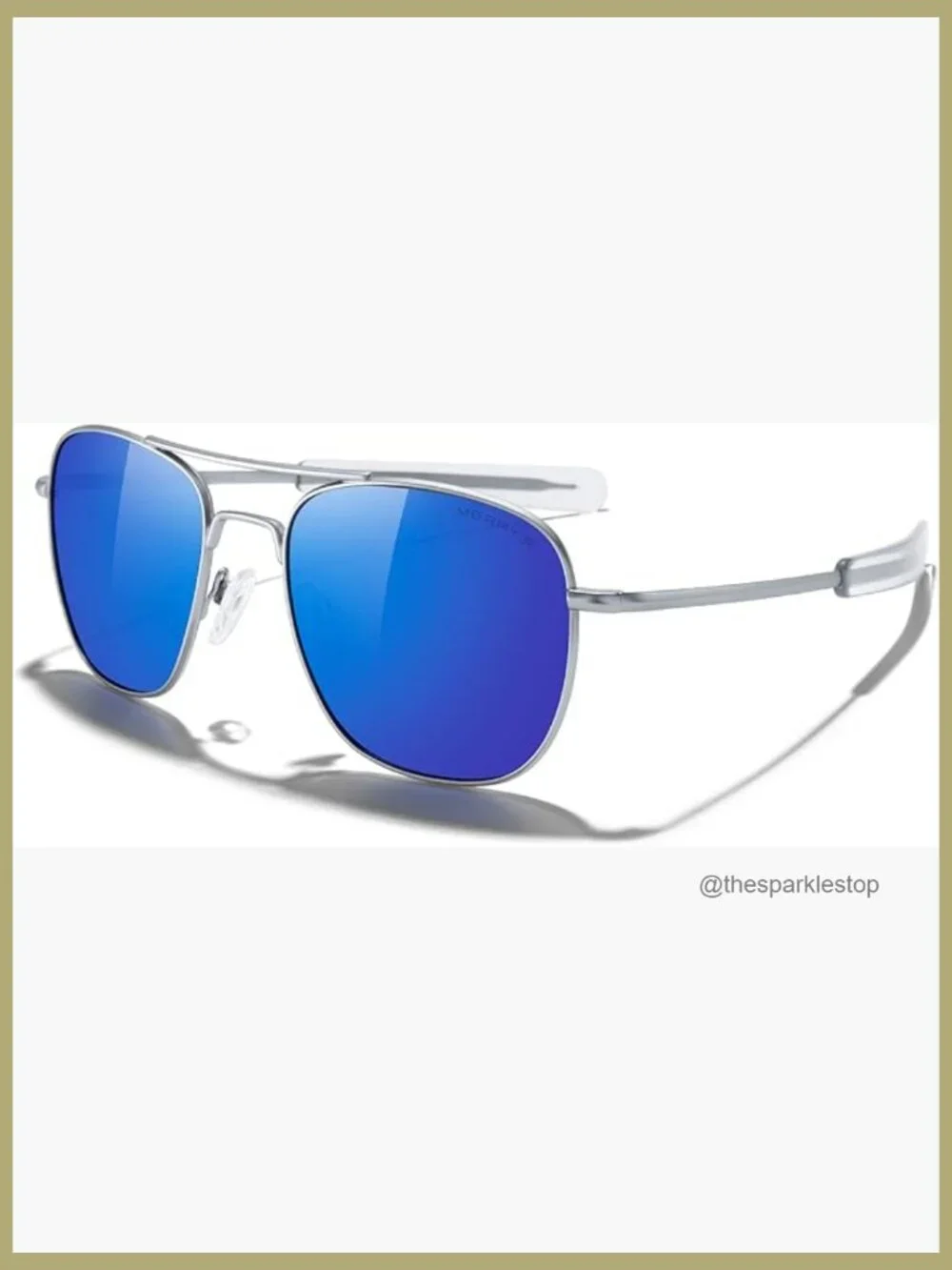 Metal Frame Polarized Sunglasses Aviator Military Style Square